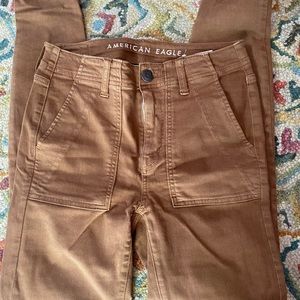Brown American Eagle High Rise Jeggings